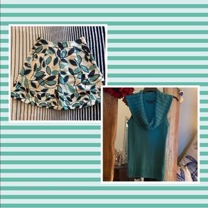 NWOT BCBG Cowl Sweater + Pleated Pocket Skirt Sz 4